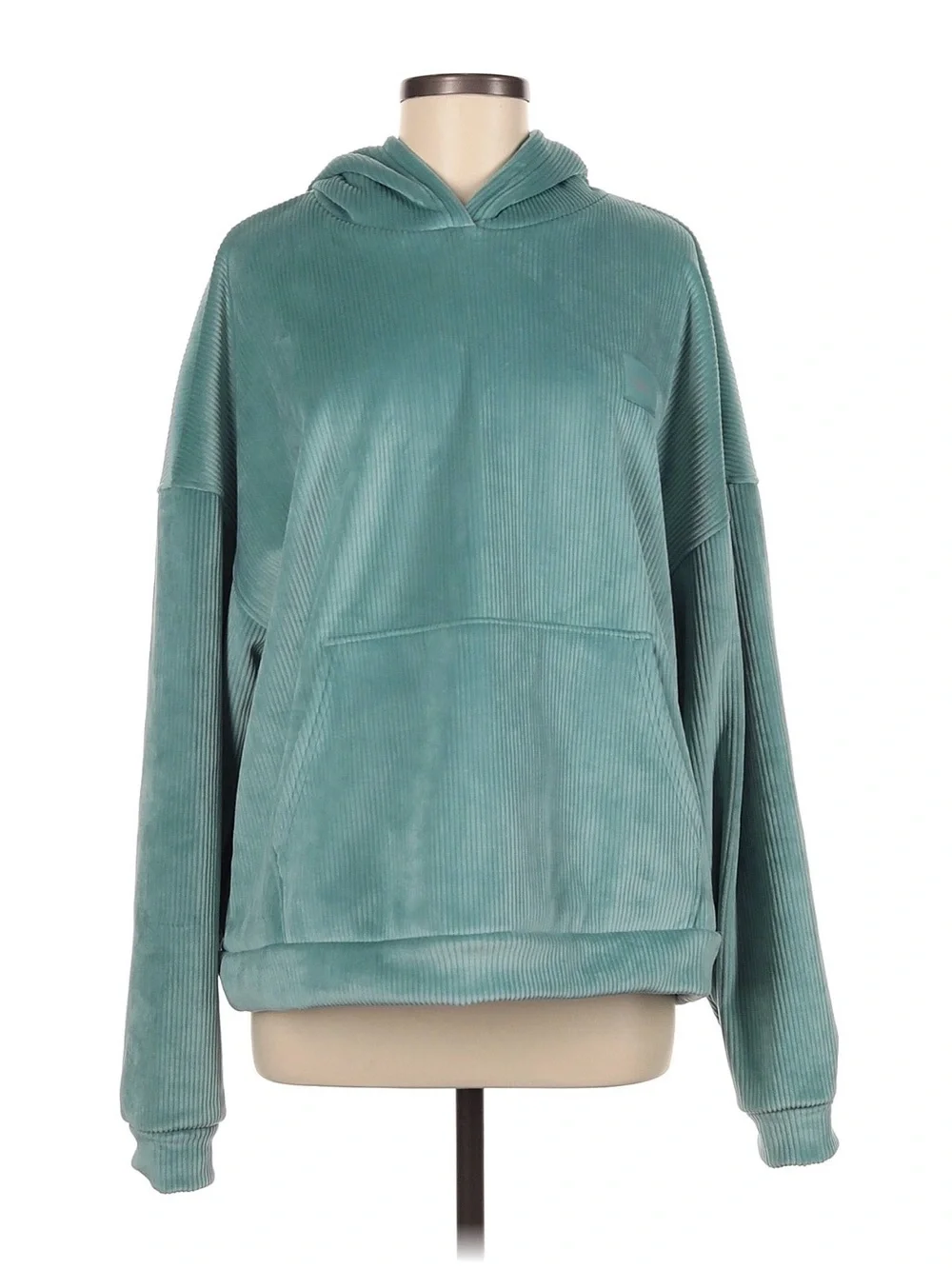 Alo Yoga Velvet Ribbed Baller Hoodie - Blue Agave